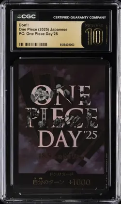 2025 ONE PIECE JPN PC ONE PIECE DAY 25 DON!! CGC 10 PRISTINE - Image 1