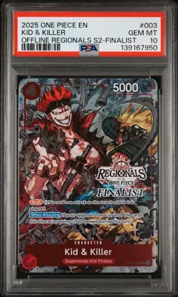 2025 One Piece Kid & Killer 25-26 Offline Regionals FINALIST EB01-003 PSA 10 - Image 1