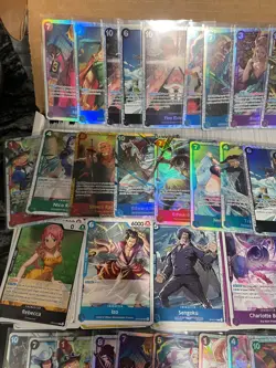 ~1500 One Piece Card lot Monkey D Luffy Sanji Nami Nico Robin Teach op09 11 13 - Image 1