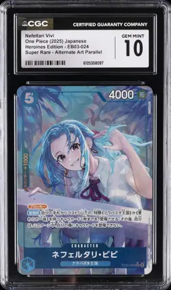 2025 ONE PIECE JPN SUPER RARE ALT ART #EB03-024 NEFELTARI VIVI CGC 10 GEM MINT - Image 1