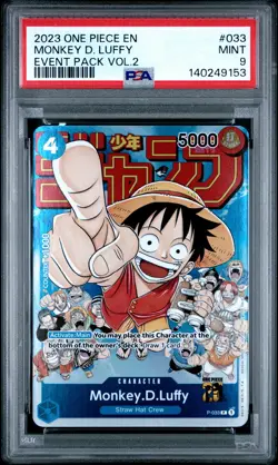2023 ONE PIECE PROMOS EVENT PACK VOL.2 #033 MONKEY D. LUFFY PSA 9 - Image 1