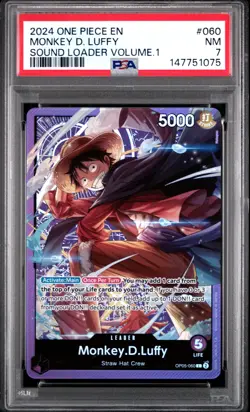 2024 ONE PIECE PROMOS SOUND LOADER VOLUME.1 #060 MONKEY D. LUFFY PSA 7 - Image 1