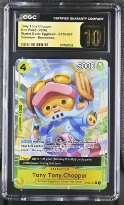 2026 One Piece Starter Deck Egghead Borderless Tony Tony Chopper Pristine CGC 10 - Image 1