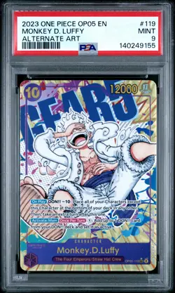 2023 ONE PIECE OP05-AWAKENING OF THE NEW ERA ALTERNATE ART MONKEY D. LUFFY PSA 9 - Image 1