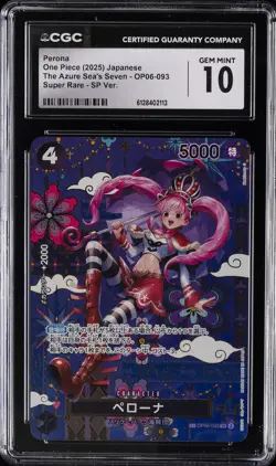 2025 ONE PIECE JPN AZURE SEA'S SEVEN SUPER RARE PERONA CGC 10 GEM MINT - Image 1