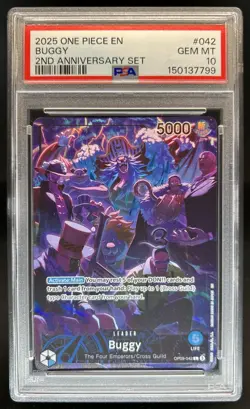 2025 One Piece 2nd Anniversary Buggy #OP09-042 PSA 10 GEM MINT - Image 1