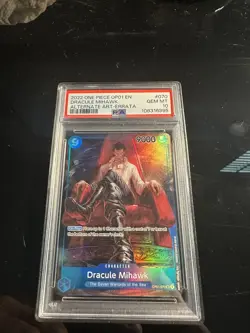 2022 One Piece OP01 #070 Dracule Mihawk Alternate Art PSA 10 GEM MINT - Image 1