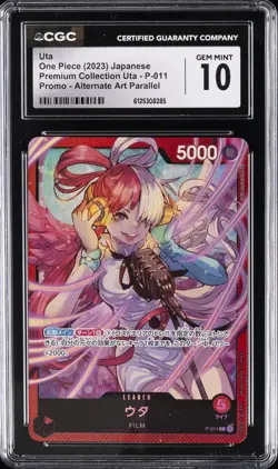2023 ONE PIECE JPN PREM COLL UTA PROMO ALT ART PARALLEL UTA CGC 10 GEM MINT - Image 1