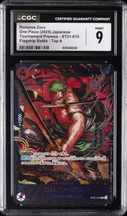 2025 ONE PIECE JPN FLAGSHIP BATTLE TOP 8 #ST21-015 RORONOA ZORO CGC 9 - Image 1