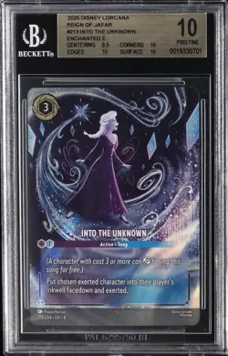 2025 DISNEY LORCANA REIGN OF JAFAR ENCHANTED #213 INTO THE UNKNOWN BGS 10 - Image 1