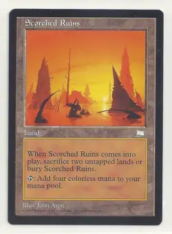 MTG WEATHERLIGHT: 1x NM/M Scorched Ruins Magic the Gathering Card +4 Colorless - Image 1