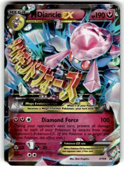 M Diancie EX XY44 XY Black Star Promo Pokemon Card HP Heavy Play - Image 1
