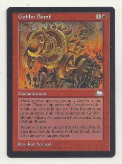 MTG WEATHERLIGHT: 1x NM Goblin Bomb Magic the Gathering Card 20 Damage to Player - Image 1