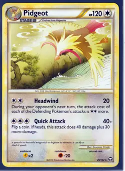 2010 PIDGEOT 29/102 HeartGold SoulSilver TRIUMPHANT POKEMON CARD RARE-REGULAR-NM - Image 1
