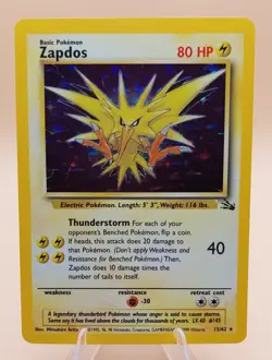 Zapdos Holo Rare Fossil 15/62 Pokemon Card - WOTC 1999 - Image 1