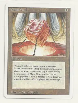 MTG REVISED: 1x NM Mana Vault Magic the Gathering Card +3 Colorless Mana Vintage - Image 1