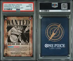 Marshall D. Teach Wanted Poster #093 One Piece Card Game PSA 10 - Image 3