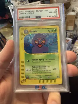Pokemon TCG Arbok Expedition Base Set Holo Rare Card 003/165 2002 PSA 8 - Image 1