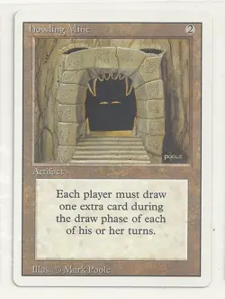 MTG REVISED: 1x NM- Howling Mine Magic the Gathering All Draw Extra Card Vintage - Image 1