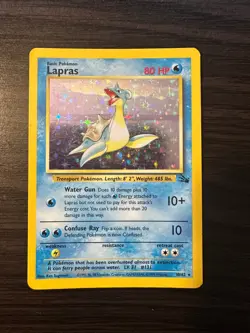 Lapras Fossil 10/62 Holo Rare Vintage Pokemon TCG Card - Image 1