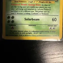 Pokemon TCG Venusaur Base Set Holo Unlimited Rare Card 15/102 WOTC 1999 MP - Image 3