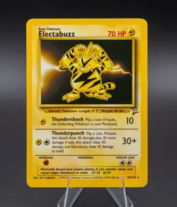Rare Electabuzz Pokemon Card Base Set 2 TCG 24/130 WOTC 2000 - Image 1