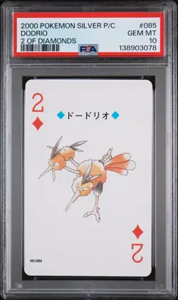 2000 POKEMON SILVER VERSION PLAYING CARDS 2 OF DIAMONDS #085 DODRIO PSA 10 - Image 1