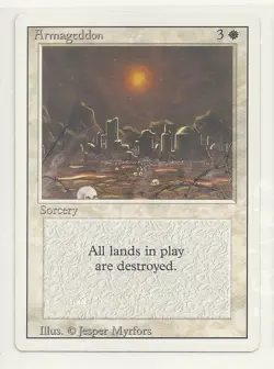 MTG REVISED 1x NM- Armageddon Magic the Gathering Destroy All Lands Card Vintage - Image 1