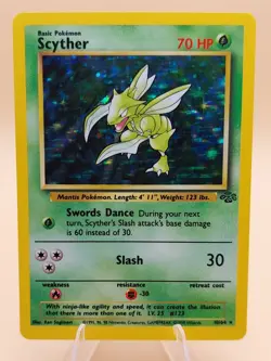 Scyther Holo Rare Jungle 10/64 Pokemon Card - WOTC 1999 - Image 1