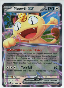 Meowth EX 062/088 POR Holo 170 HP Cat Basic Pokemon TCG Card 5ban Graphics - Image 1
