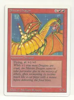 MTG REVISED: 1x NM- Shivan Dragon Magic the Gathering Card Firebreathing Vintage - Image 1