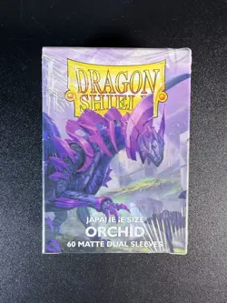 (60-Pk) Dragon Shield DUAL MATTE Card Sleeves Mini/Japanese Size - ORCHID Purple - Image 1