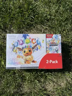 Pokemon TCG Prismatic Evolutions ETB Booster Bundle Costco 2-Pack Sealed IN HAND - Image 1