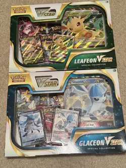 Pokemon Leafeon Glaceon VStar Special Collection SEALED Evolving Skies Fusion - Image 1
