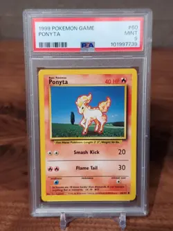 1999 POKEMON BASE SET UNLIMITED #60 PONYTA PSA 9 MINT - Image 1