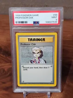 1999 POKEMON BASE SET UNLIMITED #88 PROFESSOR OAK PSA 9 MINT - Image 1