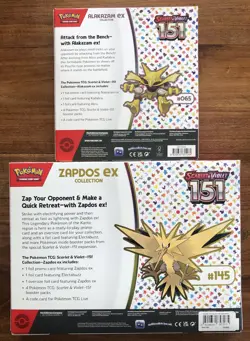 Pokemon TCG Scarlet and Violet 151 Zapdos ex & Alakazam ex Collection - 2 Boxes - Image 2