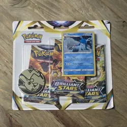 Pokemon TCG Sword & Shield BRILLIANT STARS 3-Pack Booster GLACEON Promo • SEALED 820650850011 - Image 1