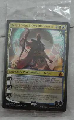Magic The Gathering Teferi, Who Slows the Sunset Rare Prerelease Foil Card MID - Image 1