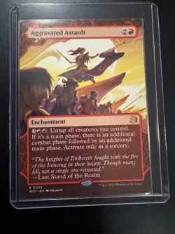 MTG Aggravated Assault (39/103) Wilds of Eldraine Enchanting Tales NM - Image 1