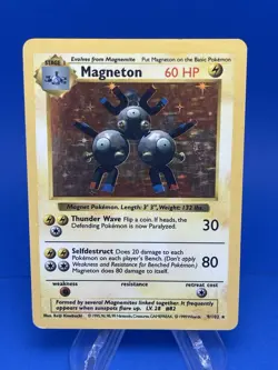 Magneton 9/102 Shadowless Holo Rare - English Base Set (Shadowless)- Pokemon TCG - Image 1