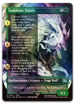 Summon: Fenrir (Borderless) #372 (Foil) (NM) Final Fantasy FIN Magic MTG - Image 1