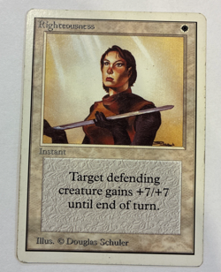 Righteousness - HP - Unlimited Edition (2ED) Magic the Gathering 1993 Rare - Image 1