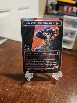 MTG Casey Jones Back Alley Brute Surge Foil TMNT Universes Beyond Pixel Art - Image 1