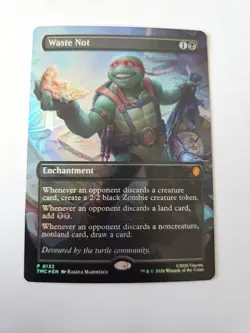 WASTE NOT FOIL [Borderless] - Promo - TMC TMNT MTG #0132 Pizza Box Free Ship - Image 1