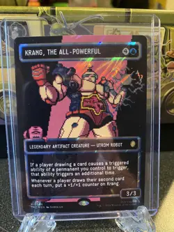 Krang, the All-Powerful (Surge Foil) - Borderless | Pixel - MTG Commander: TMNT - Image 1