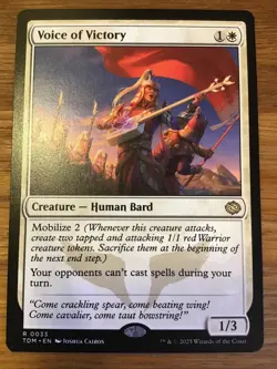 Voice of Victory NM Rare MTG Tarkir: Dragonstorm [TDM] White Bard Regular - Image 2