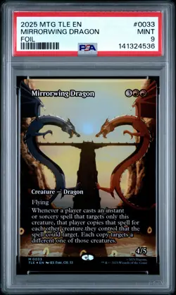 2025 MTG AVATAR: THE LAST AIRBENDER ETERNAL FOIL #0033 MIRRORWING DRAGON PSA 9 - Image 1