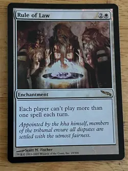 MTG Rule of Law Mirrodin Foil Near Mint Condition - Image 1