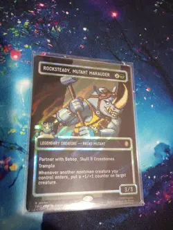 Rocksteady Mutant Marauder - BORDERLESS PIXEL ART SURGE FOIL NM MTG TMNT TMC 094 - Image 1